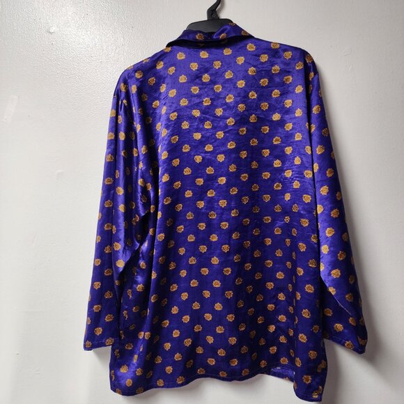 Vintage Victoria's Secret Royal Purple Polyester Pajama Shirt Medium EUC - Picture 3 of 4